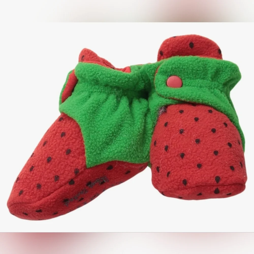 🍎 Nwt Trimfit Brand Strawberry Baby Booties Infant 1-Pack Booties w Clasp Socks
